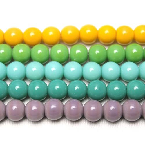 Contas de Cristal Redonda, Roda, polido, DIY, mais cores para a escolha, 8mm, Aprox 46PCs/Strand, vendido por Strand