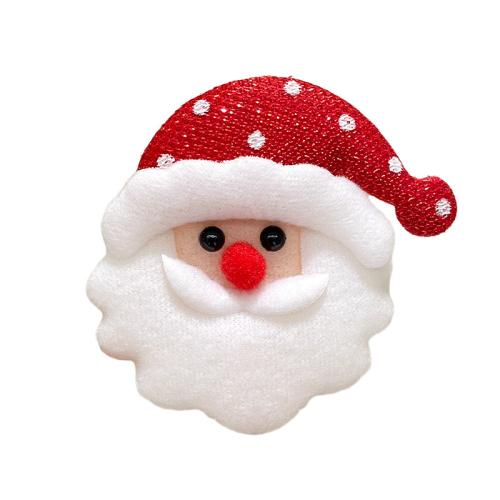 Zinc Alloy Christmas Badge with Plush handmade Unisex Sold By PC