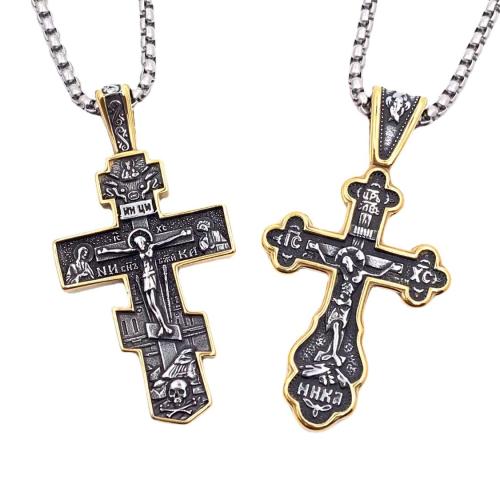 Stainless Steel Jewelry Necklace 304 Stainless Steel Cross  & for man Sold By PC