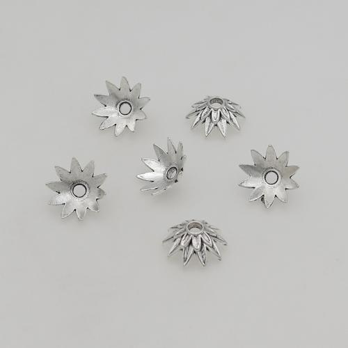 Zink legering Perle Cap, Zinc Alloy, Flower, sølvfarvet forgyldt, du kan DIY, nikkel, bly & cadmium fri, 15mm, Hole:Ca. 2.5mm, Ca. 200pc'er/Bag, Solgt af Bag