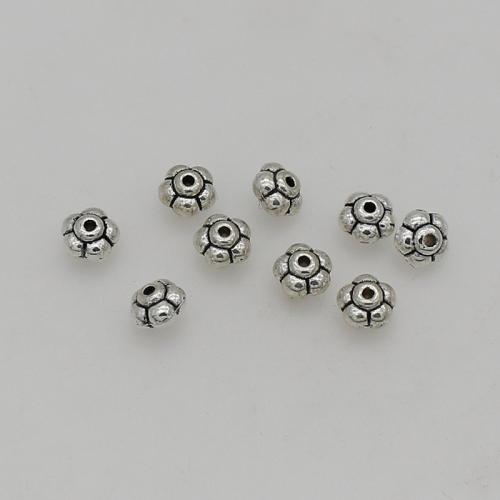 Zinklegierung Zwischenperlen, silberfarben plattiert, DIY, frei von Nickel, Blei & Kadmium, 6mm, Bohrung:ca. 1mm, ca. 200PCs/Tasche, verkauft von Tasche