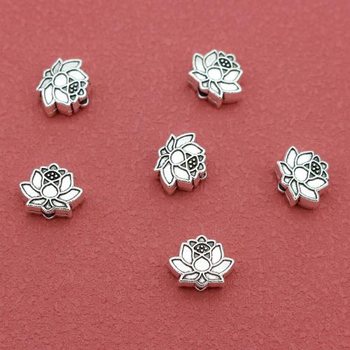 Zinklegierung Zwischenperlen, Blume, silberfarben plattiert, DIY, frei von Nickel, Blei & Kadmium, 12x9x5mm, Bohrung:ca. 2mm, ca. 200PCs/Tasche, verkauft von Tasche