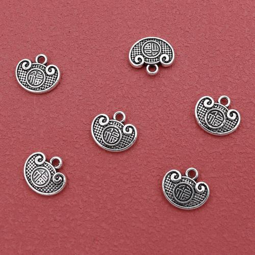 Wisiorki ze stopów cynku, Stop cynku, Sztabka, Platerowane w kolorze srebra, DIY, bez zawartości niklu, ołowiu i kadmu, 13x11mm, otwór:około 1.5mm, około 200komputery/torba, sprzedane przez torba