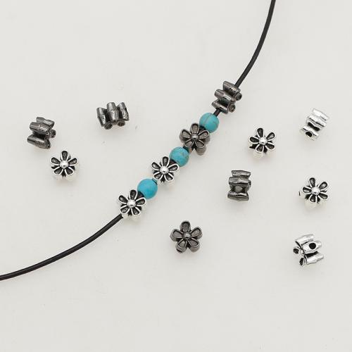 Zinek Spacer Beads, Květina, á, DIY, více barev na výběr, nikl, olovo a kadmium zdarma, 6.50x4mm, Otvor:Cca 1mm, Cca 200PC/Bag, Prodáno By Bag