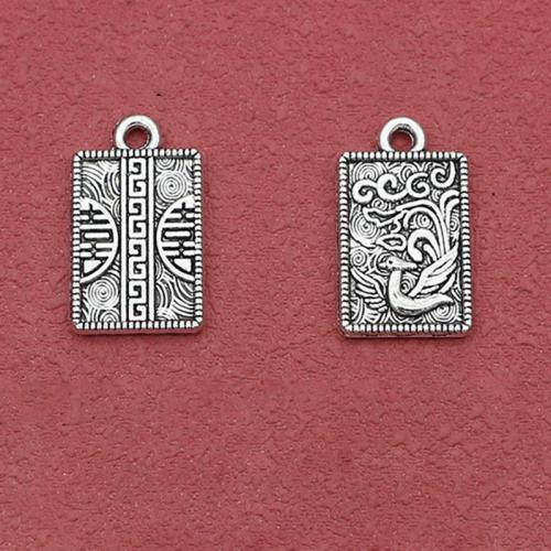 Zinc Alloy Pendants Rectangle silver color plated DIY nickel lead & cadmium free Approx 1.5mm Approx Sold By Bag