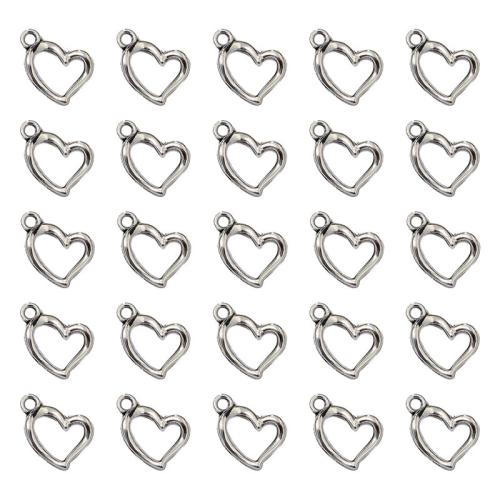 Zinc Alloy Heart Pendants antique silver color plated DIY nickel lead & cadmium free Sold By Bag