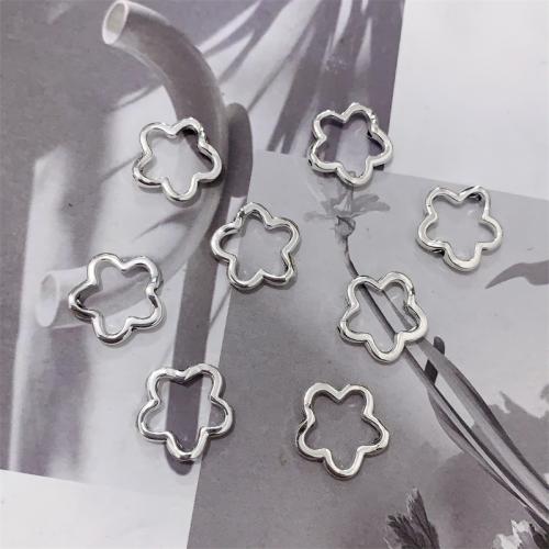 Zinklegierung Blume Anhänger, antik silberfarben plattiert, DIY, frei von Nickel, Blei & Kadmium, 15x15mm, 100PCs/Tasche, verkauft von Tasche