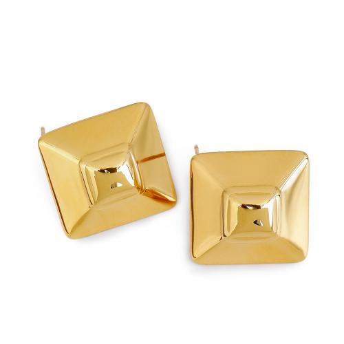 Stainless Steel Stud Earrings 304 Stainless Steel gold color plated fashion jewelry golden Sold By Pair