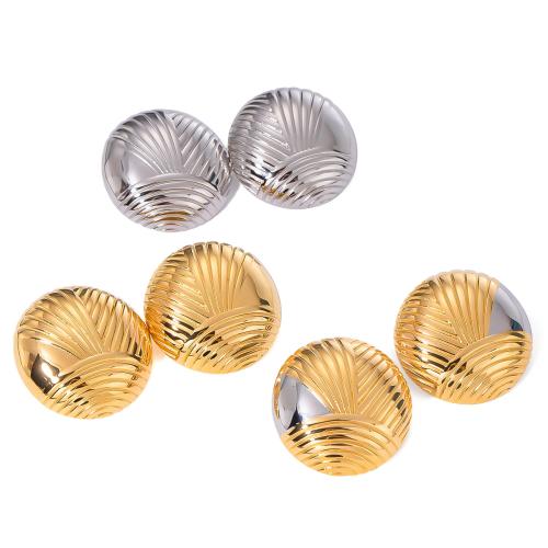 Stainless Steel Stud Earrings 304 Stainless Steel Round plated fashion jewelry & for woman Sold By Pair