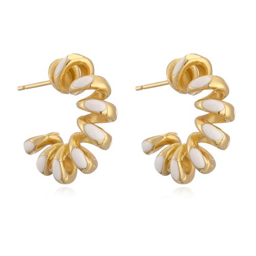 Brass Stud Earring plated for woman & enamel Sold By Pair