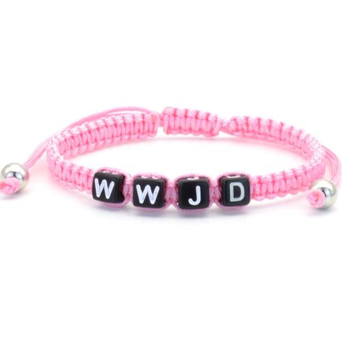 Mode Wachsschnur Armbänder, Acryl, mit Wachsschnur & Zinklegierung, unisex, keine, Länge ca. 16-30 cm, verkauft von PC