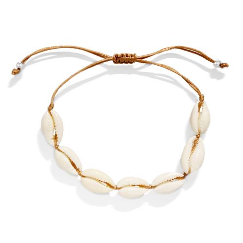 Trendy Wax cord armbanden, Schelp, met Wax, uniseks, meer kleuren voor de keuze, Verkocht door PC