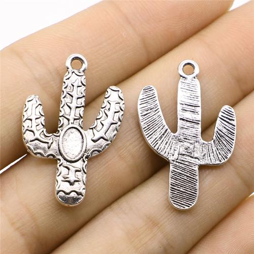 Zinc Alloy Pendants Opuntia Stricta antique silver color plated DIY Sold By PC