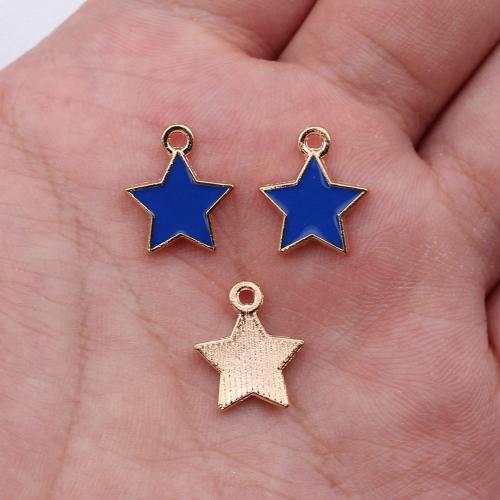 Zinc Alloy émail Pendants, alliage de zinc, étoile, Placage, DIY, plus de couleurs à choisir, 15x12mm, Vendu par PC