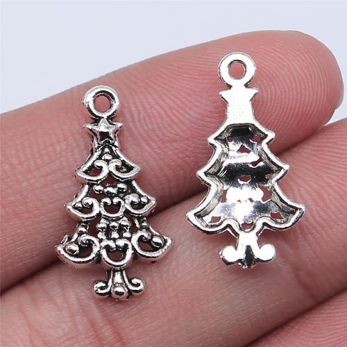 Zinc Alloy Pendants Christmas Tree antique silver color plated DIY Sold By PC