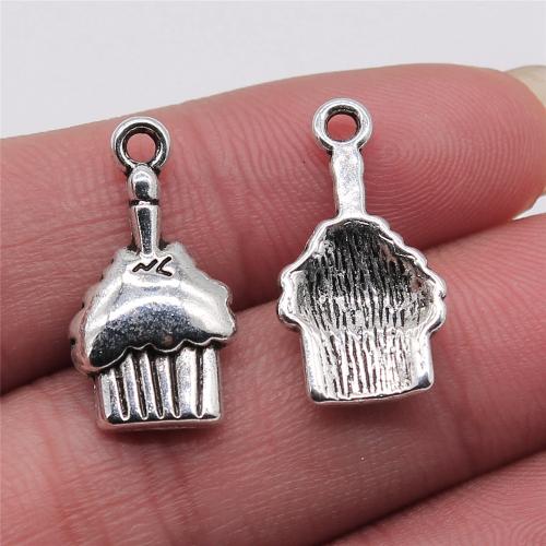 Zinc Alloy Pendants Cake antique silver color plated DIY Sold By PC