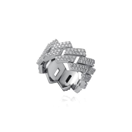 Argent sterling 925 bague, avec Moissanite, normes différentes pour le choix & styles différents pour le choix & pour homme, Taille:7-11, Vendu par brin