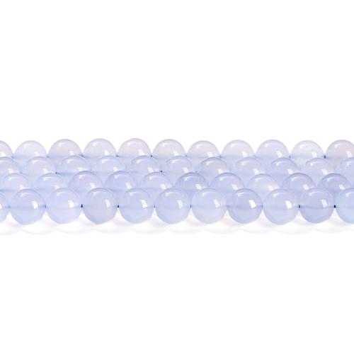 Natural Chalcedony Bead Blue Chalcedony Round polished DIY Sold By Strand