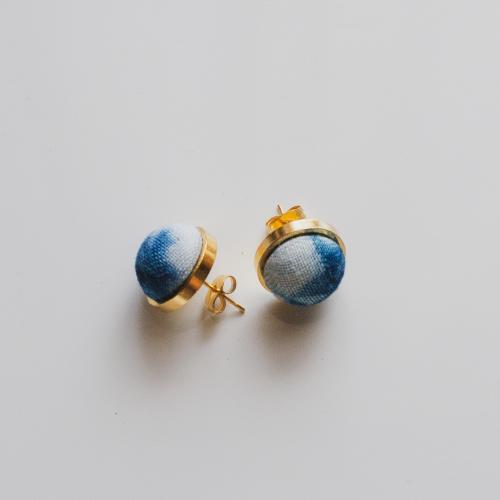 304 roestvrij staal Stud Earring, met Doek, Ronde, plated, geverfd & folk stijl & voor vrouw, meer kleuren voor de keuze, 15x20mm, Verkocht door pair