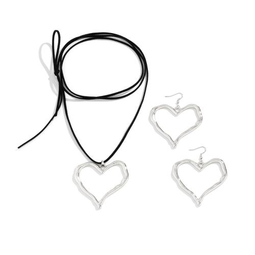 Zinklegering Sieraden Sets, Zinc Alloy, met PU, mode sieraden & verschillende stijlen voor de keuze & voor vrouw, meer kleuren voor de keuze, Verkocht door PC