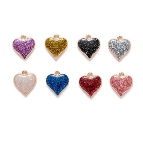 Zink legering emalje vedhæng, Zinc Alloy, Heart, du kan DIY, flere farver til valg, 16.17x17.59mm, 10pc'er/Bag, Solgt af Bag