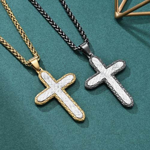 Stainless Steel Jewelry Necklace 304 Stainless Steel Cross fashion jewelry & Unisex Length Approx 60 cm Sold By PC