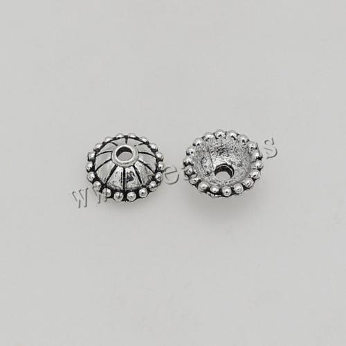 Cink Alloy Perla Cap, srebrne boje pozlaćen, možete DIY, nikal, olovo i kadmij besplatno, 11x4mm, Rupa:Približno 2mm, Približno 200računala/Torba, Prodano By Torba