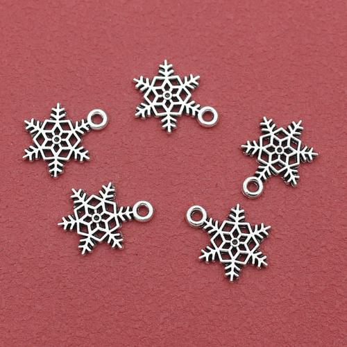 Zinc Alloy Pendler, Snowflake, sølvfarvet forgyldt, du kan DIY, nikkel, bly & cadmium fri, 18.50x13mm, Hole:Ca. 1.5mm, Ca. 200pc'er/Bag, Solgt af Bag