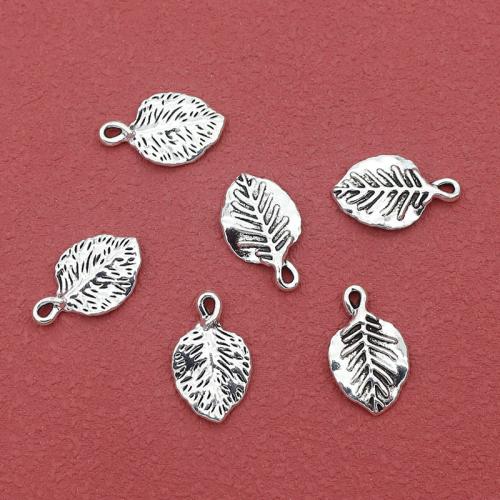 Colgantes de Aleación de Zinc en Forma Hoja, chapado en color de plata, Bricolaje, libre de níquel, plomo & cadmio, 18x11mm, agujero:aproximado 1.5mm, aproximado 200PCs/Bolsa, Vendido por Bolsa