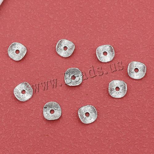 Zinklegierung Zwischenperlen, silberfarben plattiert, DIY, frei von Nickel, Blei & Kadmium, 8x1mm, Bohrung:ca. 1.5mm, ca. 200PCs/Tasche, verkauft von Tasche