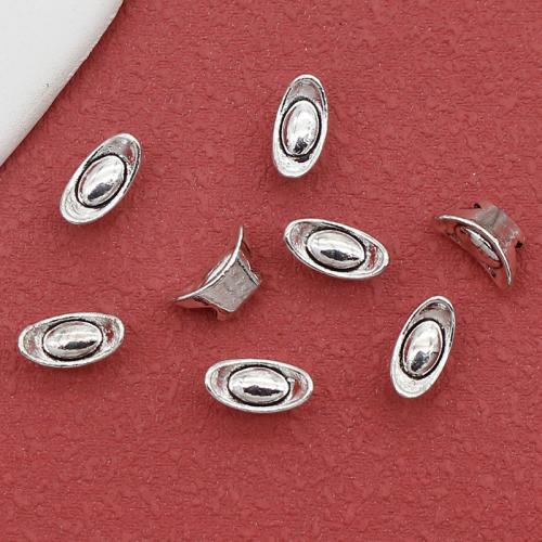 Zinc Alloy Spacer perler, Ingot, sølvfarvet forgyldt, du kan DIY, nikkel, bly & cadmium fri, 9x5mm, Hole:Ca. 2mm, Ca. 200pc'er/Bag, Solgt af Bag