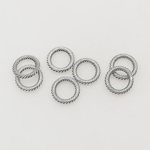 Sinkkiseos linkittäminen Ring, Donitsi, hopea päällystetty, tee-se-itse, nikkeli, lyijy ja kadmium vapaa, 13mm, Sisäläpimitta:N. 8mm, N. 200PC/laukku, Myymät laukku