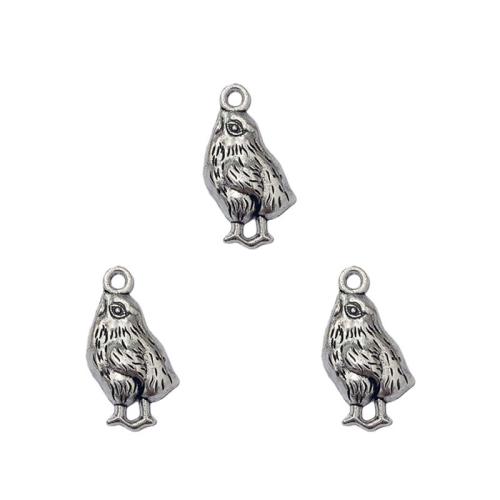 Zinc Alloy Animal Pendants Bird antique silver color plated DIY nickel lead & cadmium free Sold By Bag