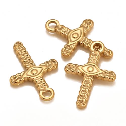 Roestvrij staal Cross Hangers, 304 roestvrij staal, Oversteken, plated, DIY, meer kleuren voor de keuze, 12x18mm, Verkocht door PC