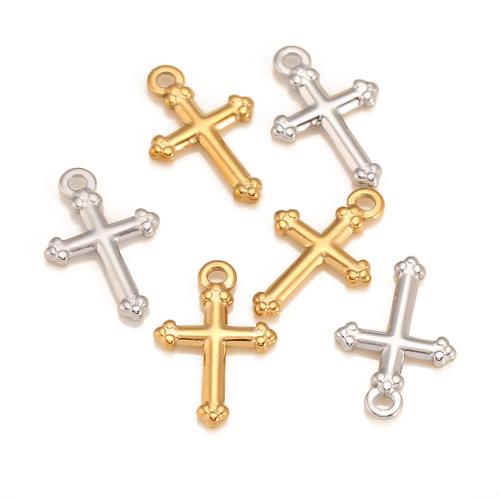 Roestvrij staal Cross Hangers, 304 roestvrij staal, Oversteken, plated, DIY, meer kleuren voor de keuze, 14x12x7mm, Verkocht door PC