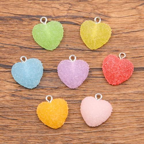 Resina-Pendant, resina, Cuore, DIY, nessuno, 17x18mm, 100PC/borsa, Venduto da borsa