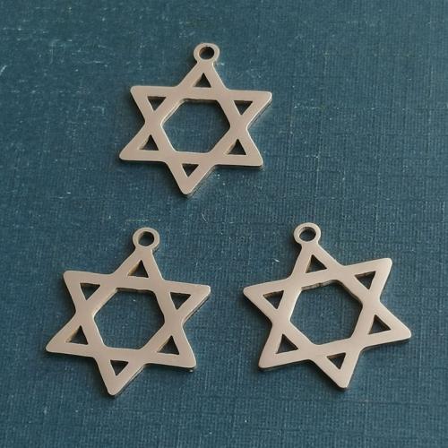 Pendants Tíotáiniam, Cruach Tíotáiniam, Star, plátáilte, DIY, dathanna níos mó le haghaidh rogha, 16x20mm, Díolta De réir PC