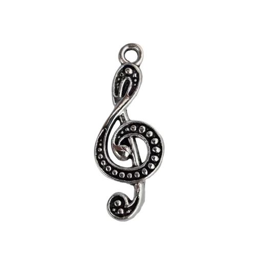 Zinc Alloy Pendler, Music Note, antik sølv farve forgyldt, du kan DIY, oprindelige farve, 100pc'er/Lot, Solgt af Lot