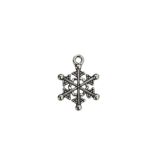 Zinc Alloy Pendants Snowflake antique silver color plated DIY original color Sold By Lot