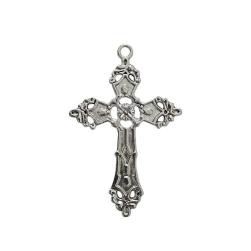 Pendants since Alloy Croise, Sinc Alloy, Cross, dath airgid antique plátáilte, DIY, dath bunaidh, 100ríomhairí pearsanta/Lot, Díolta De réir Lot