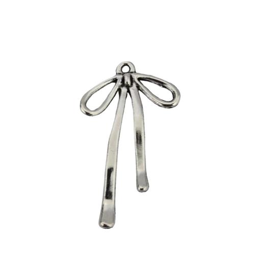 Zinc Alloy Bowknot Pendants antique silver color plated DIY Sold By Lot