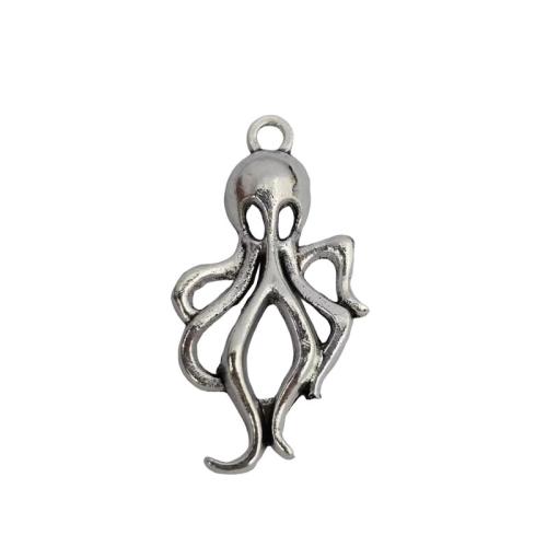 Zinklegering Animal Hangers, Zinc Alloy, Octopus, antiek zilver plated, DIY, oorspronkelijke kleur, 100pC's/Lot, Verkocht door Lot