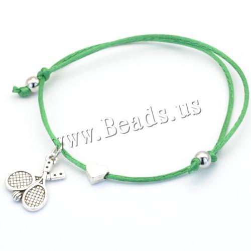 Trendy Wax cord armbanden, Zinc Alloy, met Wax, uniseks, meer kleuren voor de keuze, Lengte Ca 16-30 cm, Verkocht door PC