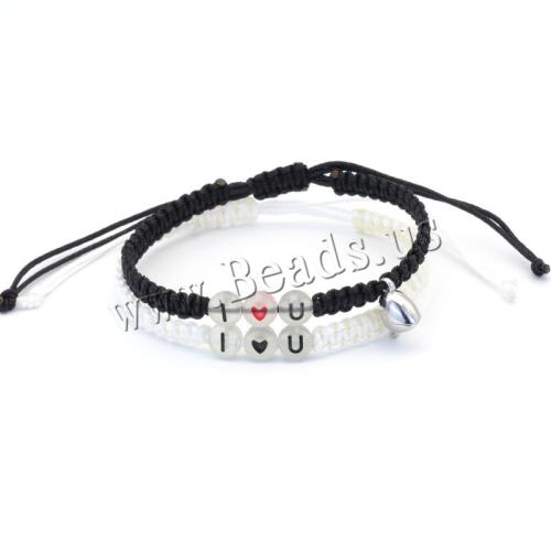 Moda crear pulseras de cordón de cera, Acrílico, con Cordón de cera, 2 piezas & unisexo & luminoso, más colores para la opción, longitud aproximado 16-30 cm, Vendido por Set