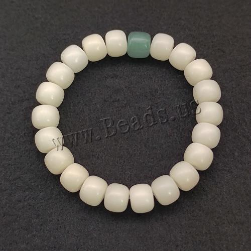 Bracelets en bois, Bodhi racine, avec Aventurine, style folk & unisexe, blanc, Longueur Environ 16 cm, Vendu par PC