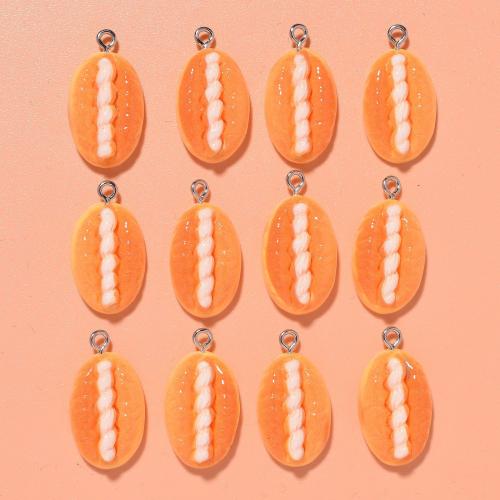 Pendentif en résine, goutté d'époxy, multifonctionnel & DIY, orange, 26x14mm, Vendu par PC