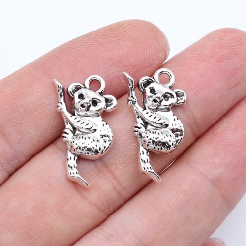 Cink Alloy životinja Privjesci, koala, starinski srebrne boje pozlaćen, možete DIY, 22x13mm, Prodano By PC