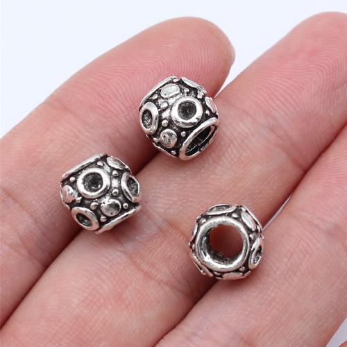 مجوهرات سبائك الزنك الخرز, قطع أثرية فضية اللون مطلي, ديي, 10x10mm, تباع بواسطة PC