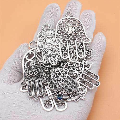 Zinc Alloy Connector Hand antique silver color plated DIY & 1/1 loop Sold By Bag