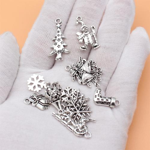 Sinc Alloy Pendants, dath airgid antique plátáilte, DIY, 12PC/Mála, Díolta De réir Mála